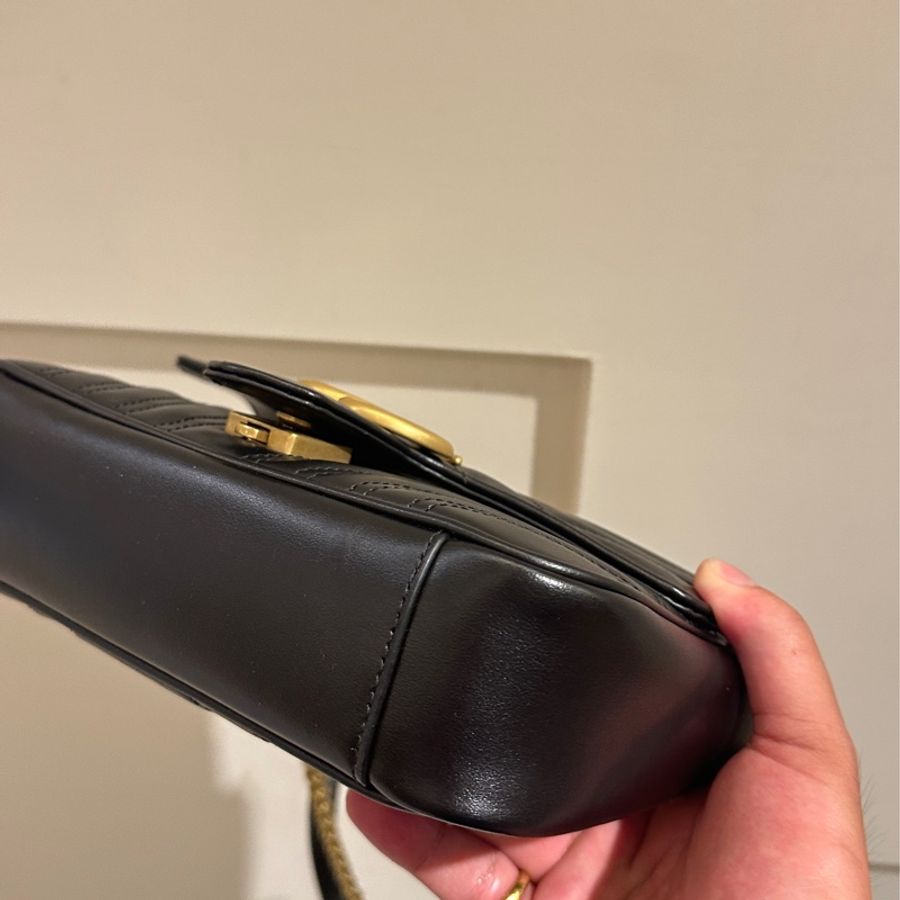 GUCCI 黑MARMONT掀蓋鏈包22-6