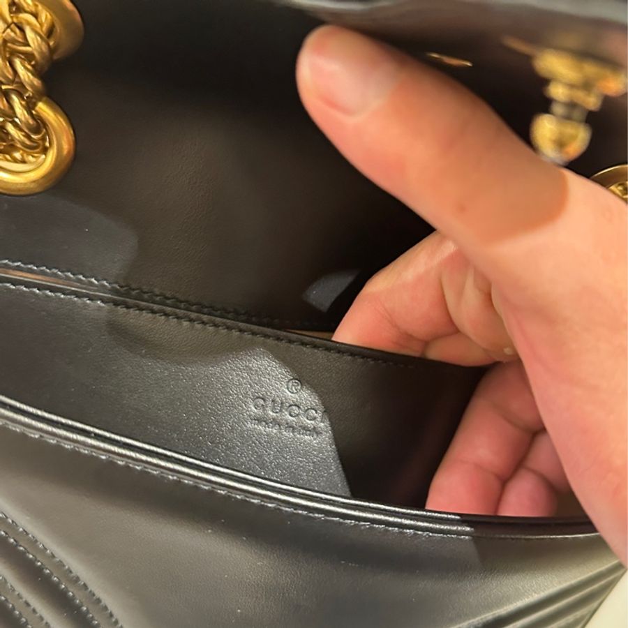GUCCI 黑MARMONT掀蓋鏈包22-9