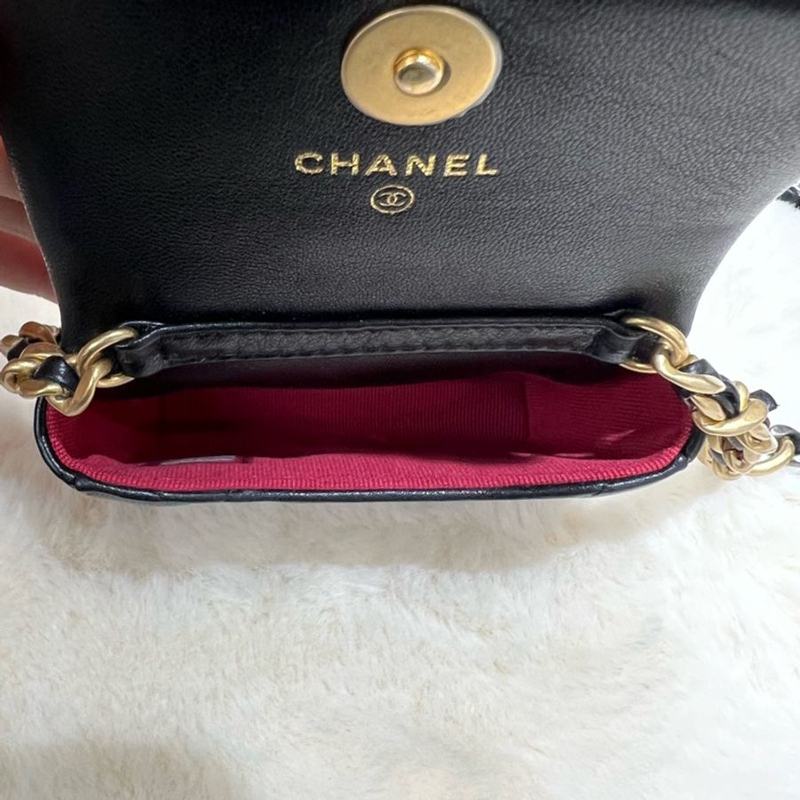 Chanel 金色皮穿鏈扣 19 腰包 X026-9