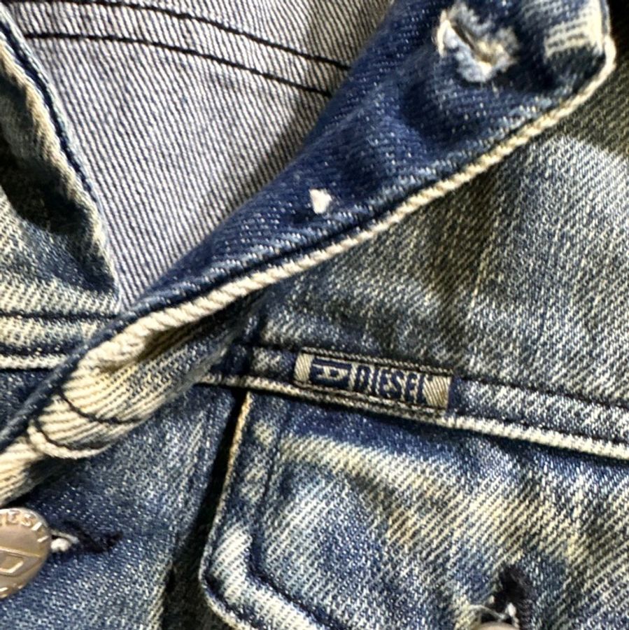 Diesel 義大利製 Y2K仿舊土石刷色牛仔外套 丹寧騎士外套  vintage-2