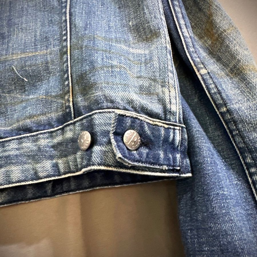 Diesel 義大利製 Y2K仿舊土石刷色牛仔外套 丹寧騎士外套  vintage-4