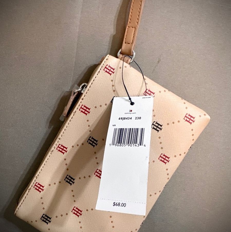 Tommy hilfigure wallet clutch wristlet bag 茶系logo滿版手挽卡片手機小包 化妝包-5