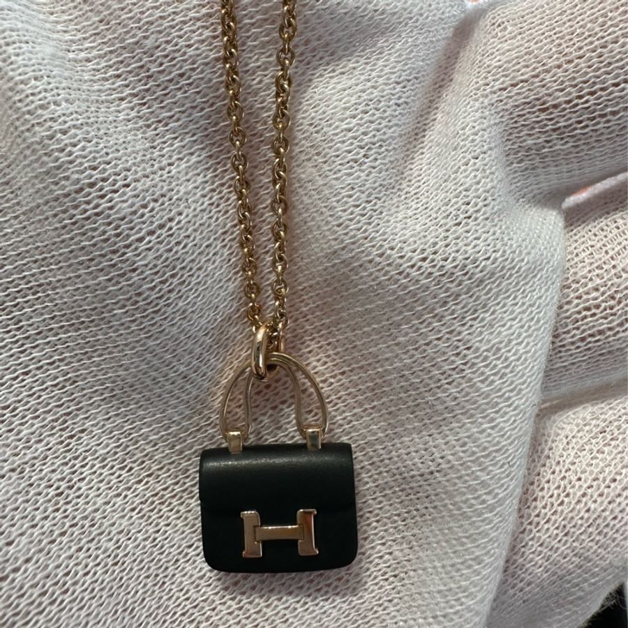 可議價 9成新 愛馬仕 Hermes Constance Black Jade Necklace 黑玉項鍊 桃園機場購入-4