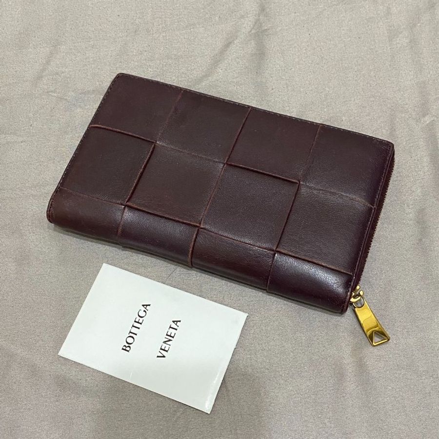 Bottega Veneta Intrecciato 中性皮革長錢包-0