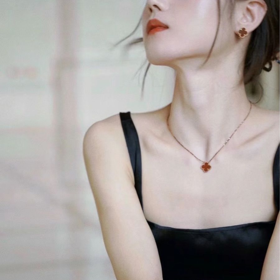 Van Cleef & Arpels 復古 Alhambra 紅玉髓項鍊 K18黃金(750) 黃金(VCARD38500)中號 ⭕️全配⭕️-1