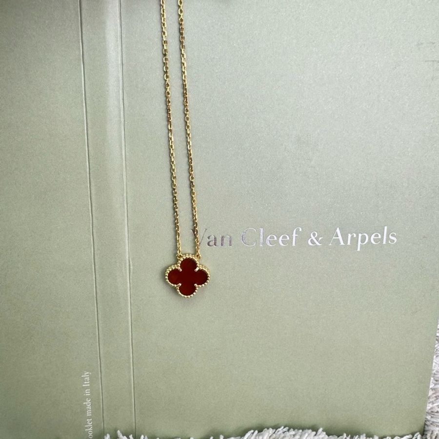 Van Cleef & Arpels 復古 Alhambra 紅玉髓項鍊 K18黃金(750) 黃金(VCARD38500)中號 ⭕️全配⭕️-12