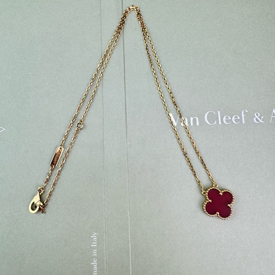 Van Cleef & Arpels 復古 Alhambra 紅玉髓項鍊 K18黃金(750) 黃金(VCARD38500)中號 ⭕️全配⭕️-16