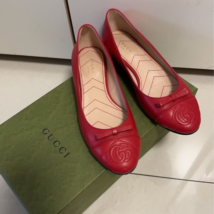 Gucci紅色平底鞋-6