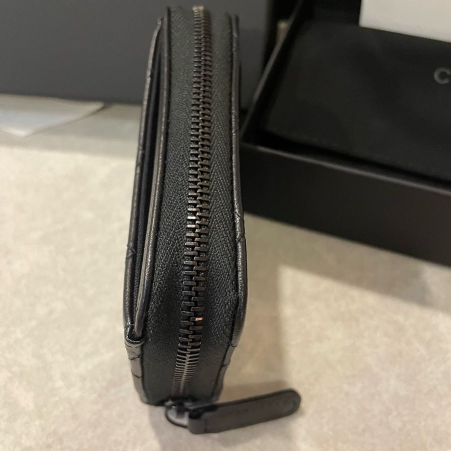 香奈兒Chanel so black 全新💕羊皮拉鏈零錢包-8