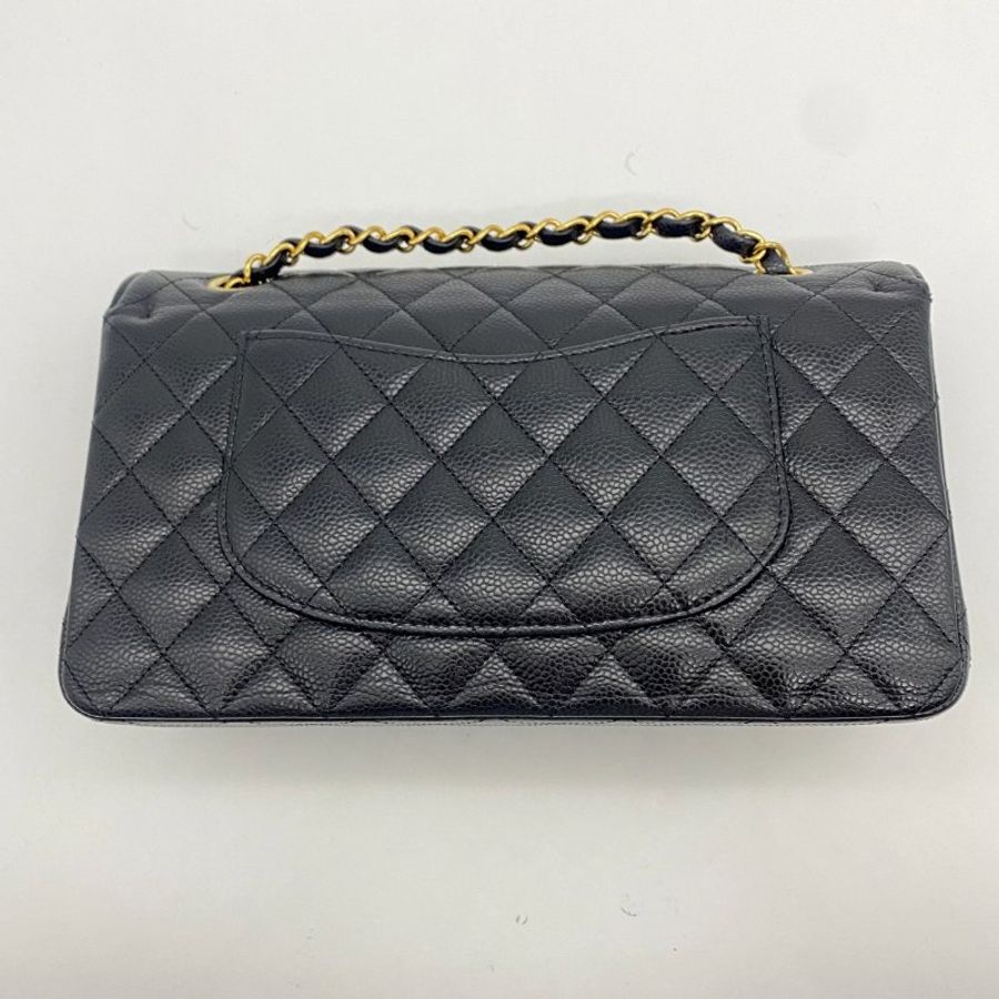 CHANEL 香奈兒 Classic Flap CF 黑金荔枝皮 25ＣＭ斜背包/肩背包-2