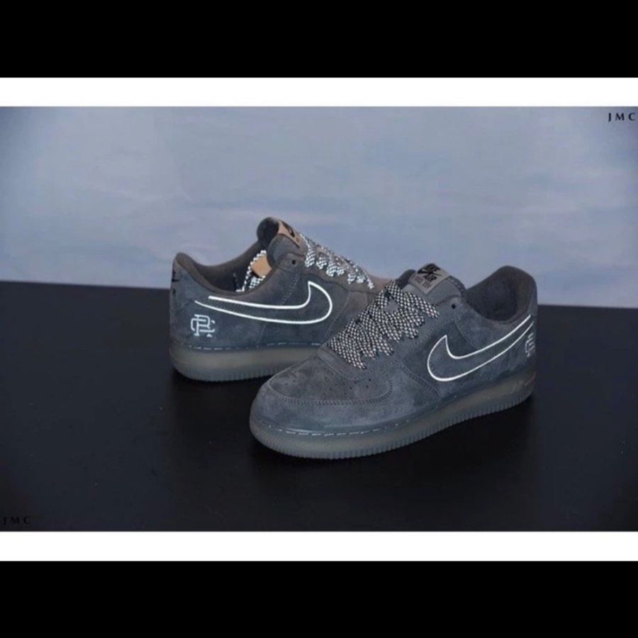 Nike Air Force 1 灰麂皮 了M反光-0