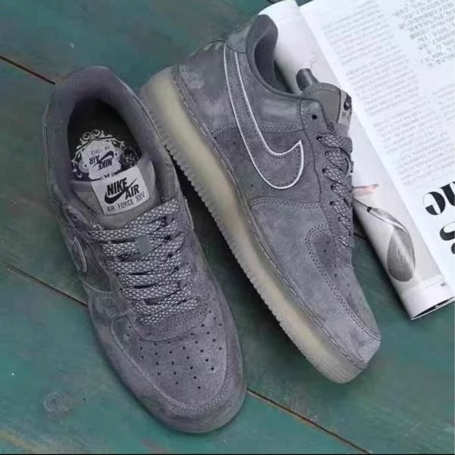 Nike Air Force 1 灰麂皮 了M反光-7