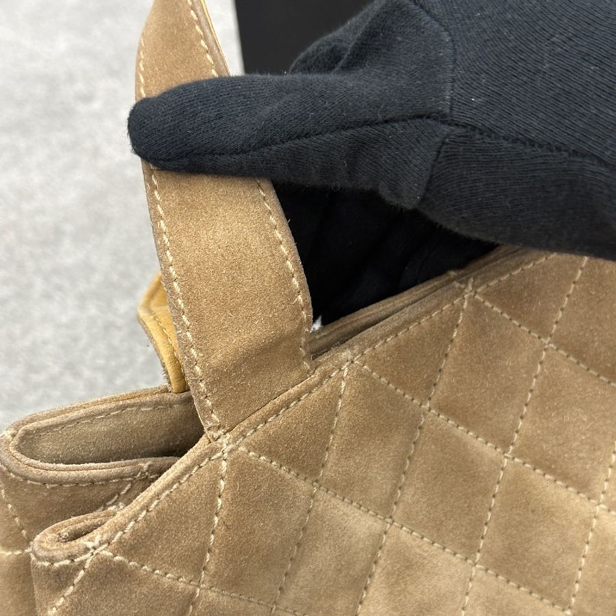 Chanel 麂皮單肩手提包👜經典老香🤎 🈶雷標-12