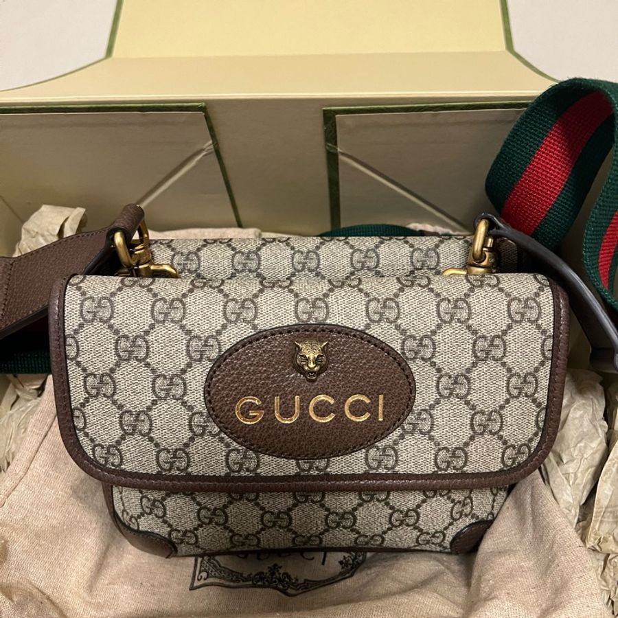 Gucci雙層虎頭郵差包(胸包)-5