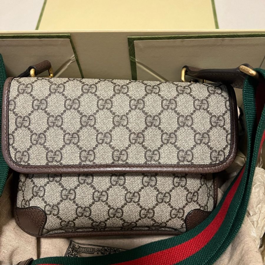 Gucci雙層虎頭郵差包(胸包)-7
