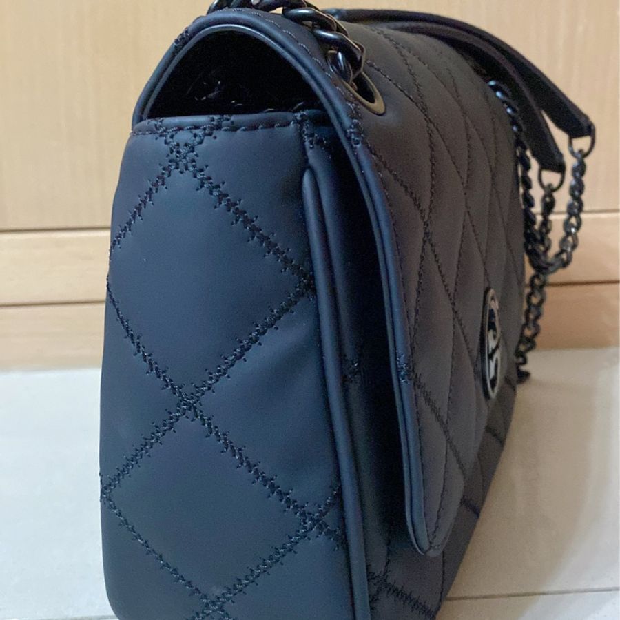 TORY BURCH/TB 霧黑 消光黑 啞光黑 磨沙黑鏈條包 WILLA-1