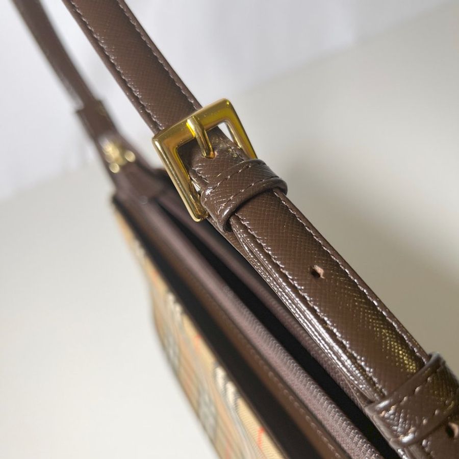 BURBERRY HAYMARKET CANVAS SHOULDER BAG 側背包 斜孭袋 日本中古包 vintage-3