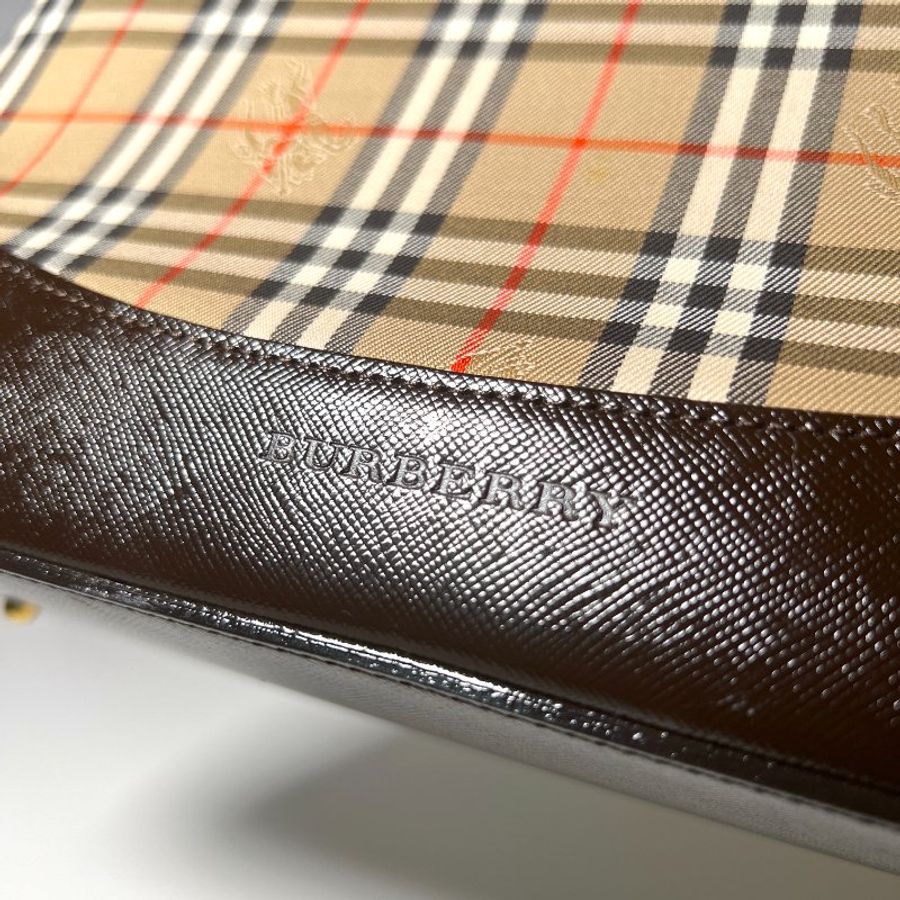 BURBERRY HAYMARKET CANVAS SHOULDER BAG 側背包 斜孭袋 日本中古包 vintage-8