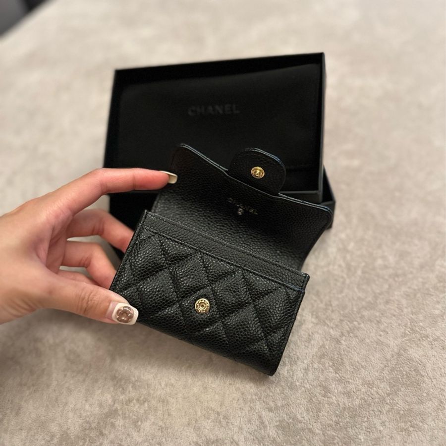 Chanel 經典荔枝牛卡包-1