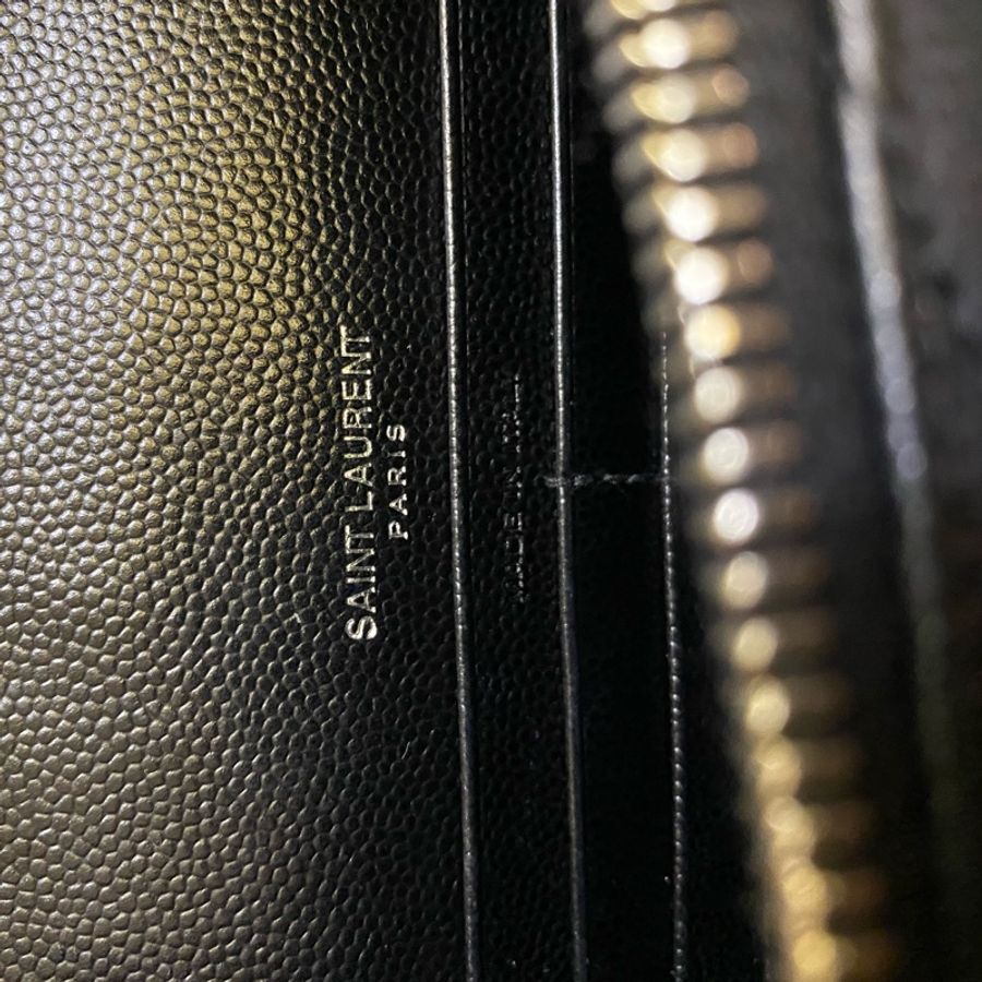 限時降價 ❤️ 盒 新 YSL SAINT LAURENT 百搭經典 黑銀 斜背包 魚子醬 WOC 亮銀-27