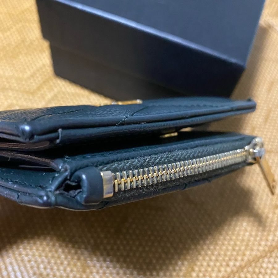 限時特價❤️YSL 金 不錯 墨綠 墨黑綠 短夾 零錢包 卡夾 SAINT LAURENT-10