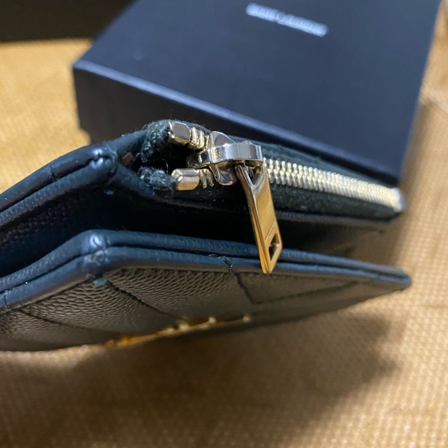 限時特價❤️YSL 金 不錯 墨綠 墨黑綠 短夾 零錢包 卡夾 SAINT LAURENT-11