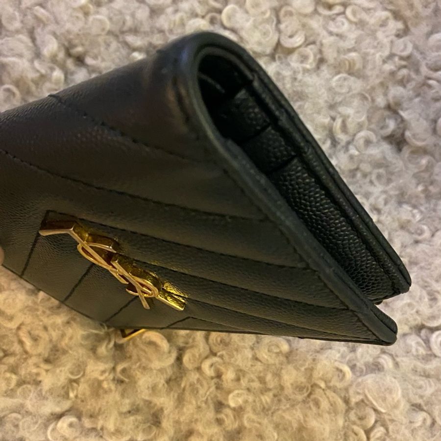 限時特價❤️YSL 金 不錯 墨綠 墨黑綠 短夾 零錢包 卡夾 SAINT LAURENT-15
