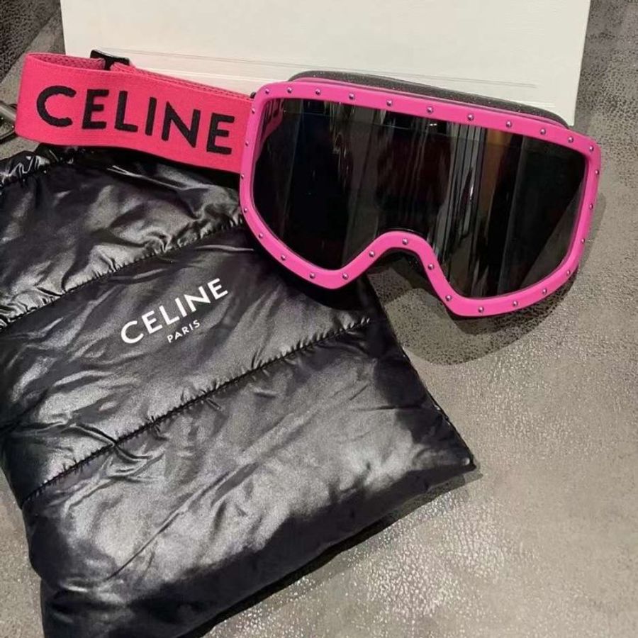 Celine 滑雪鏡 黃/粉 不限投為男女適用-0