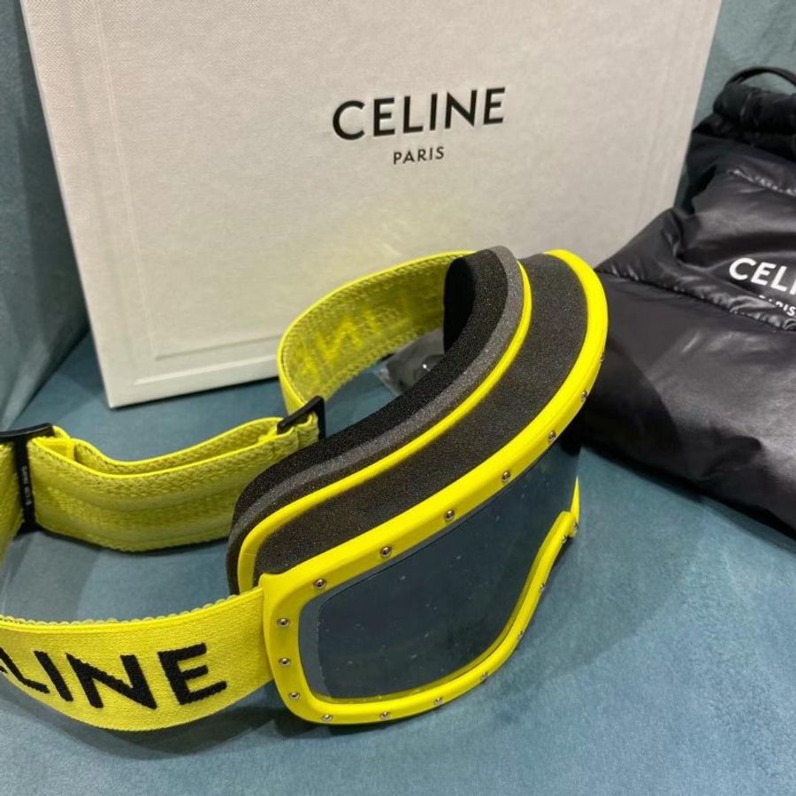 Celine 滑雪鏡 黃/粉 不限投為男女適用-4