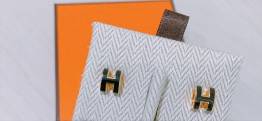 Hermes popH耳環~全新黑金-3