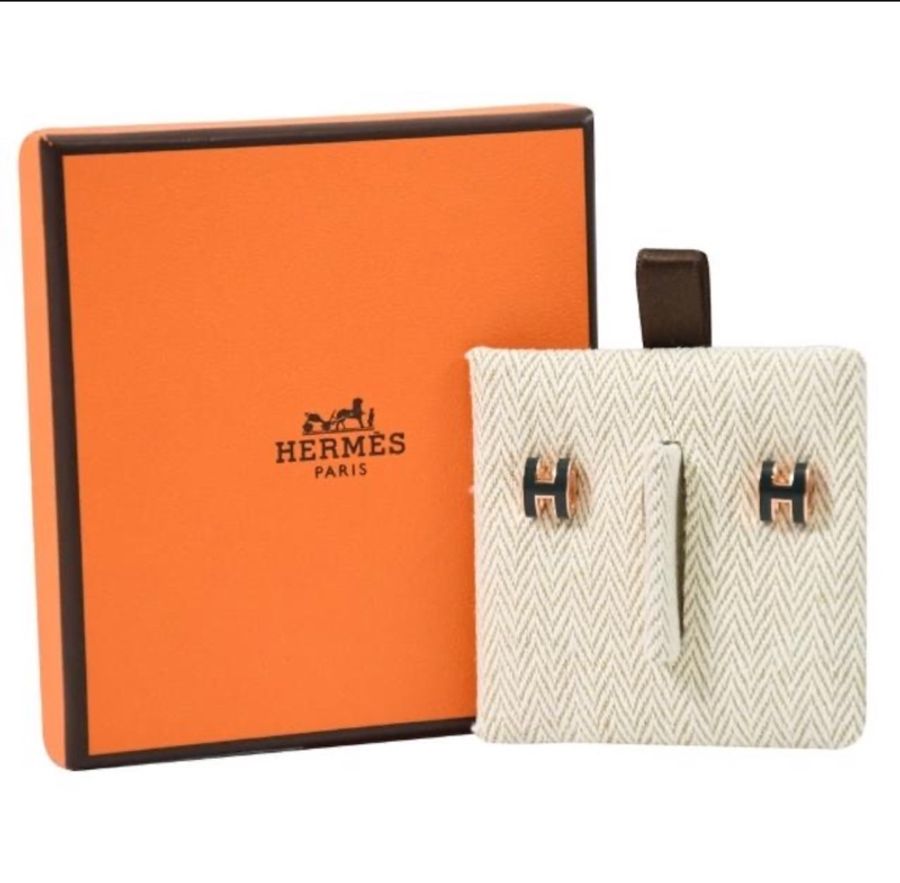 Hermes popH耳環~全新黑金-7