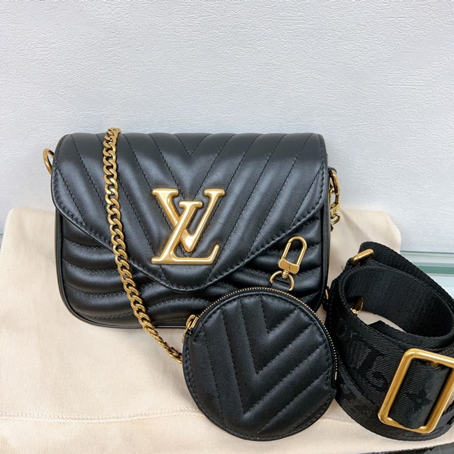 閒置品 Lv new wave multi pochette 黑色三合一鏈條包/布肩帶包 (附零錢包)-1