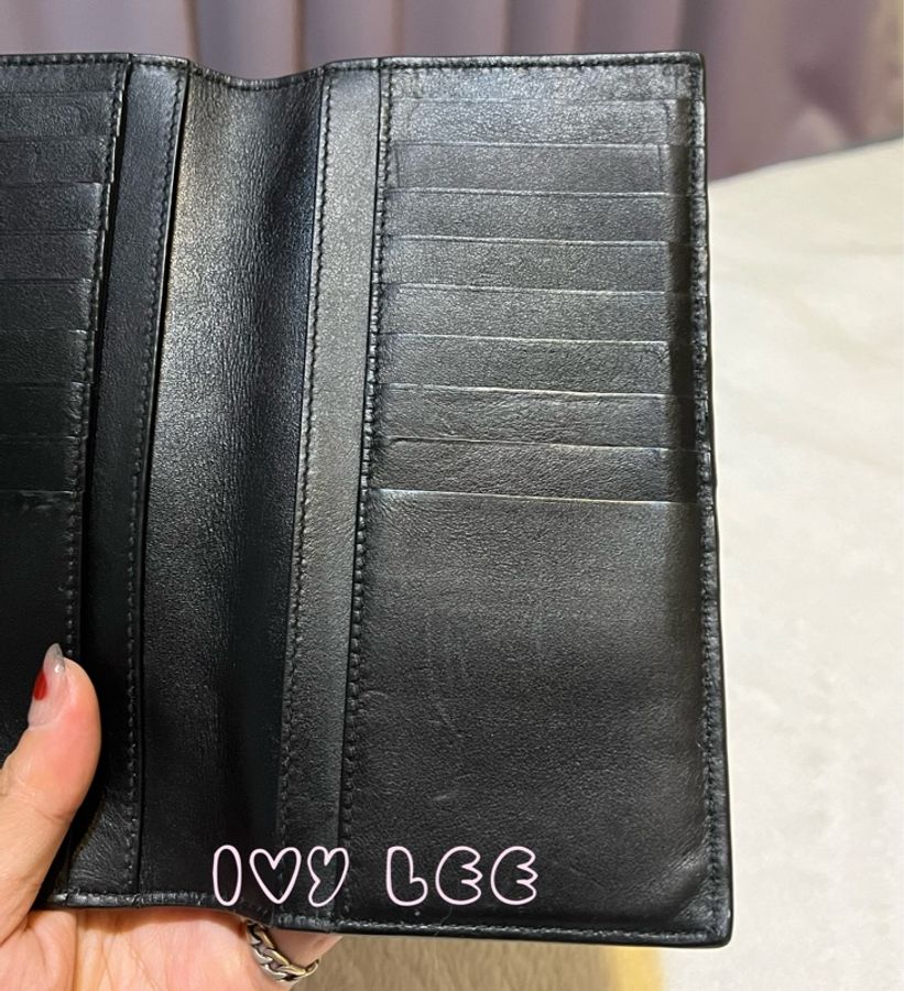 BOTTEGA VENETA 修身長皮夾 Intrecciato 對開 雙折 676592 經典黑 二手精品-13