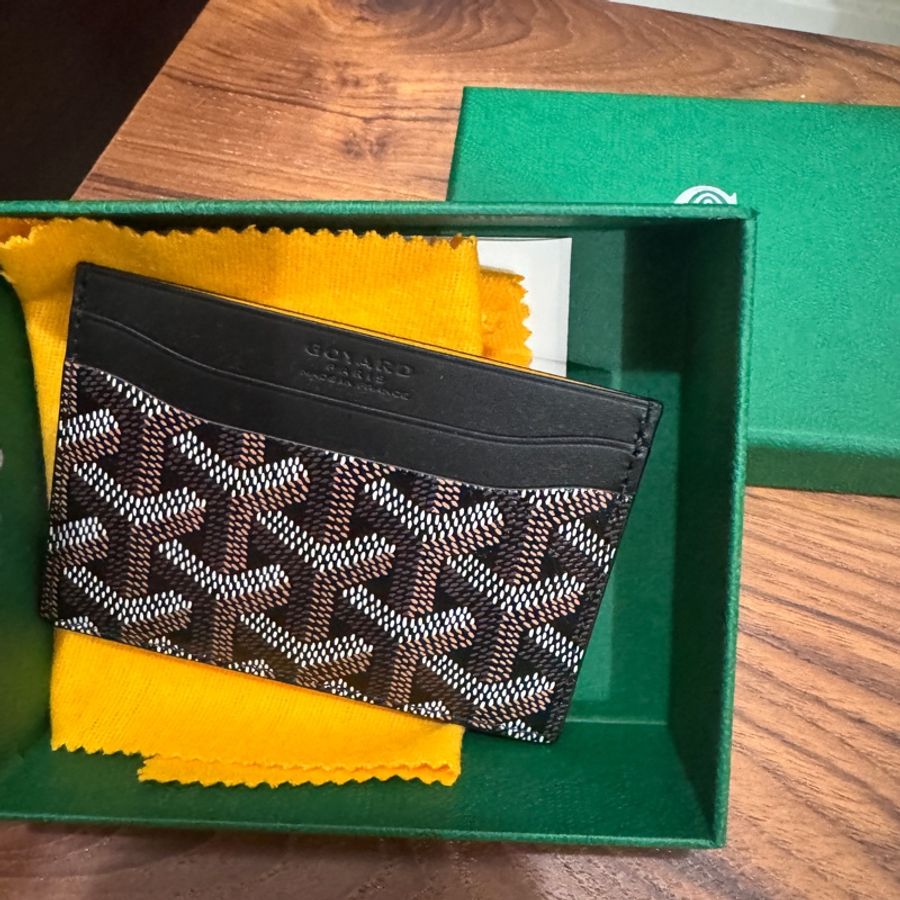 全新未使用 Goyard 經典卡夾 黑棕色 經典LOGO萬用卡夾 卡夾-0