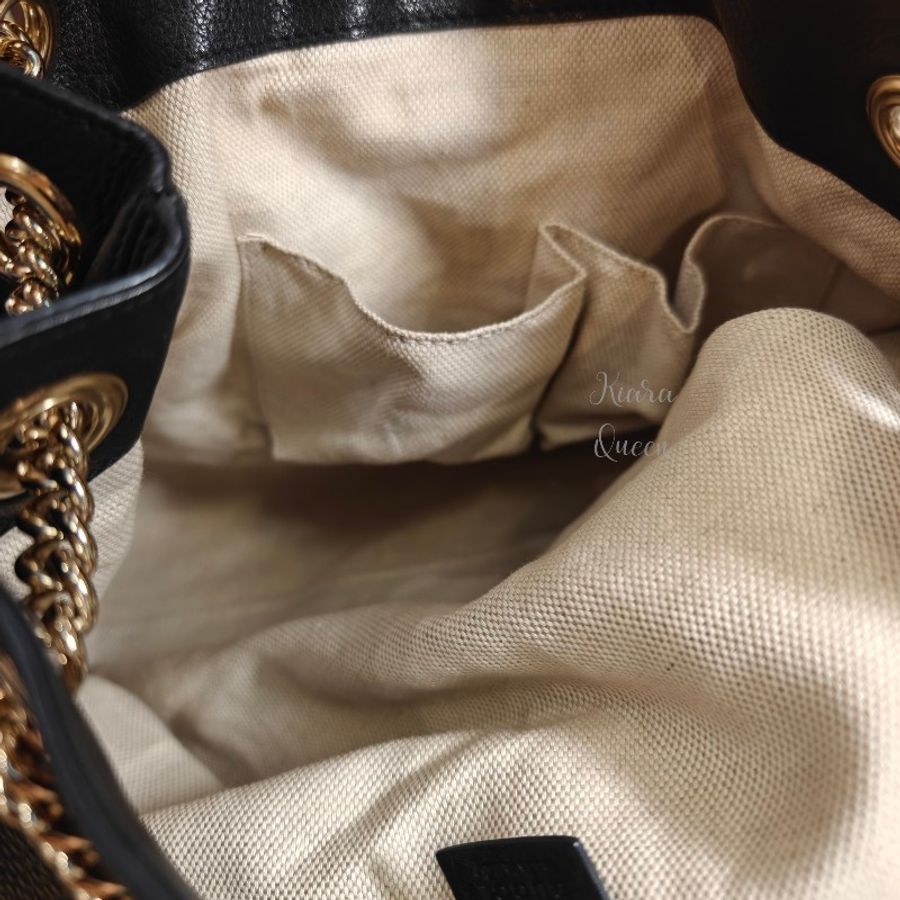 Gucci SOHO系列 黑色大LOGO 側背包 手袋 媽媽包 大托特包 上班族 肩背包 單肩包 精品包 手提包 外出包-11