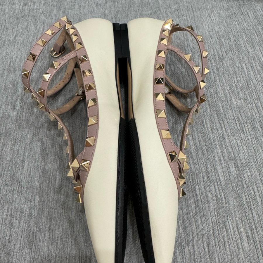 VALENTINO 全新 卯釘皮革芭蕾平底鞋 36.5-2