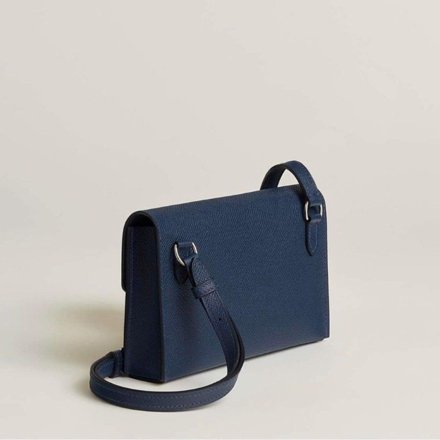 Hermès wallet snap 櫃姐包 深藍色-3
