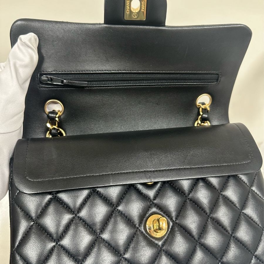 Chanel small cf 23 小號 classic double flap 羊皮lambskin black GHW 預訂貨品-9