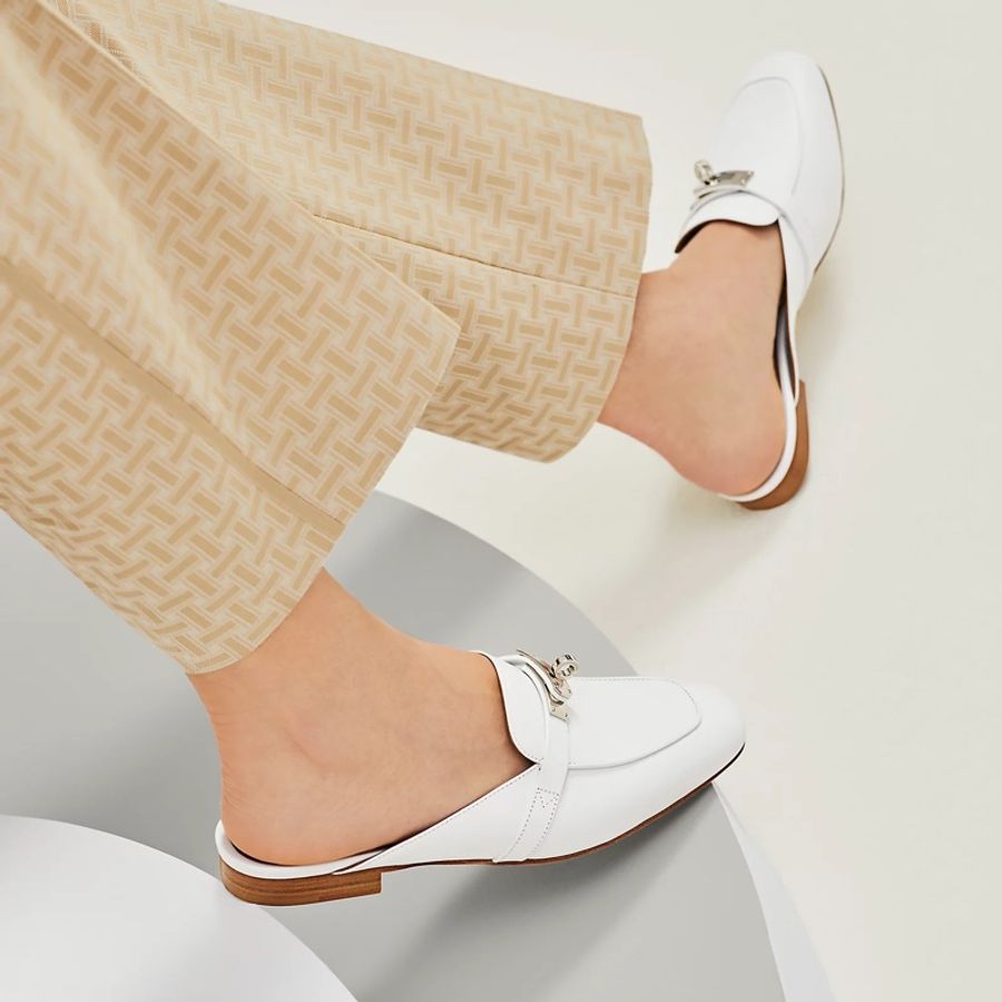 Hermes 全新白色Oz穆勒鞋 38號-2