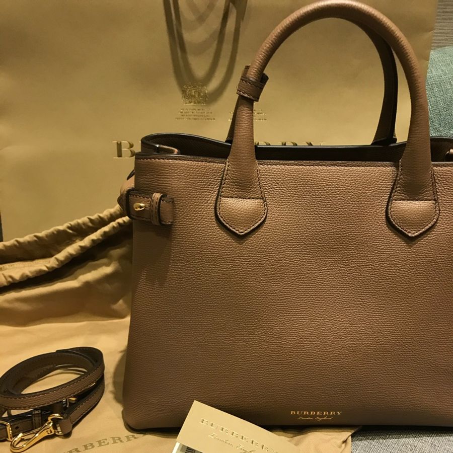 BURBERRY 經典大格手拿附肩背帶-0