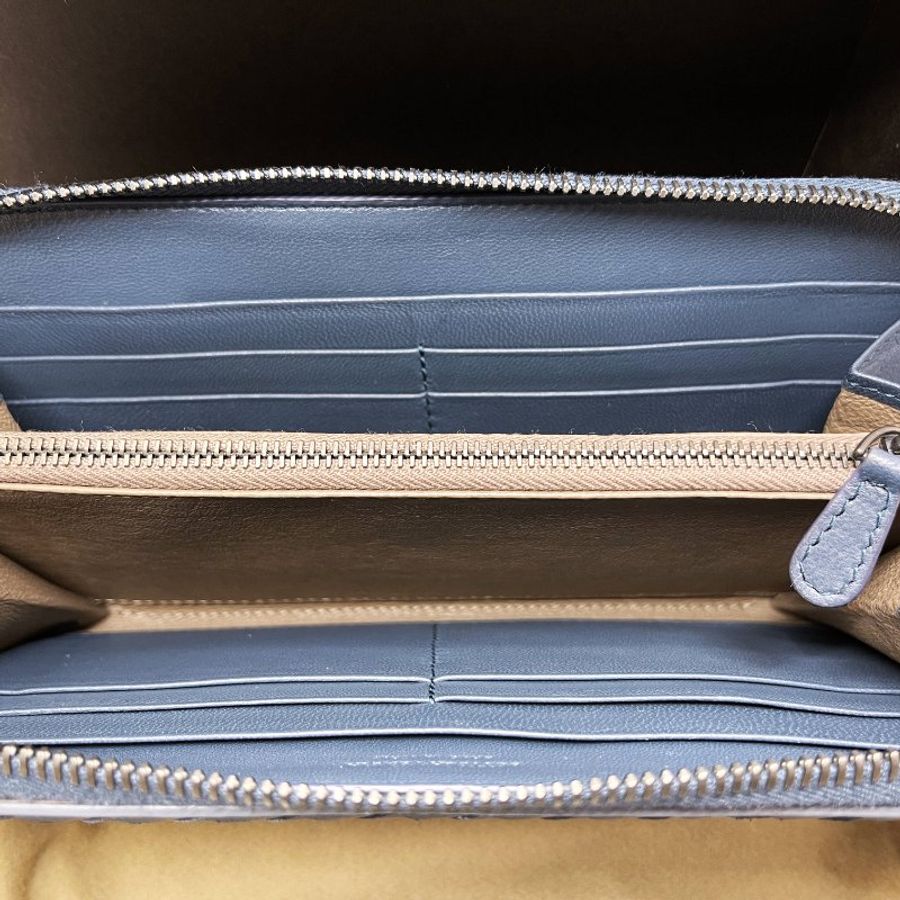 Bottega Veneta 特殊藍黑雙拼長夾-3