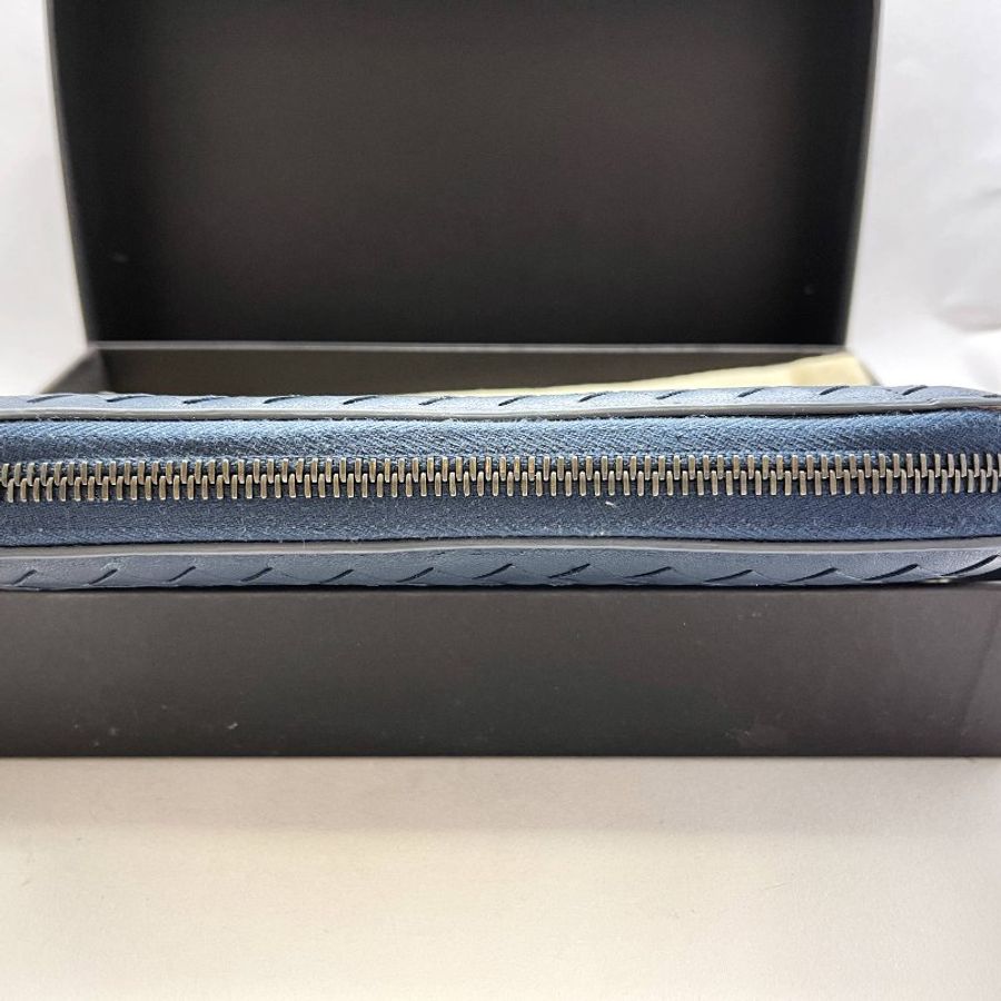 Bottega Veneta 特殊藍黑雙拼長夾-6