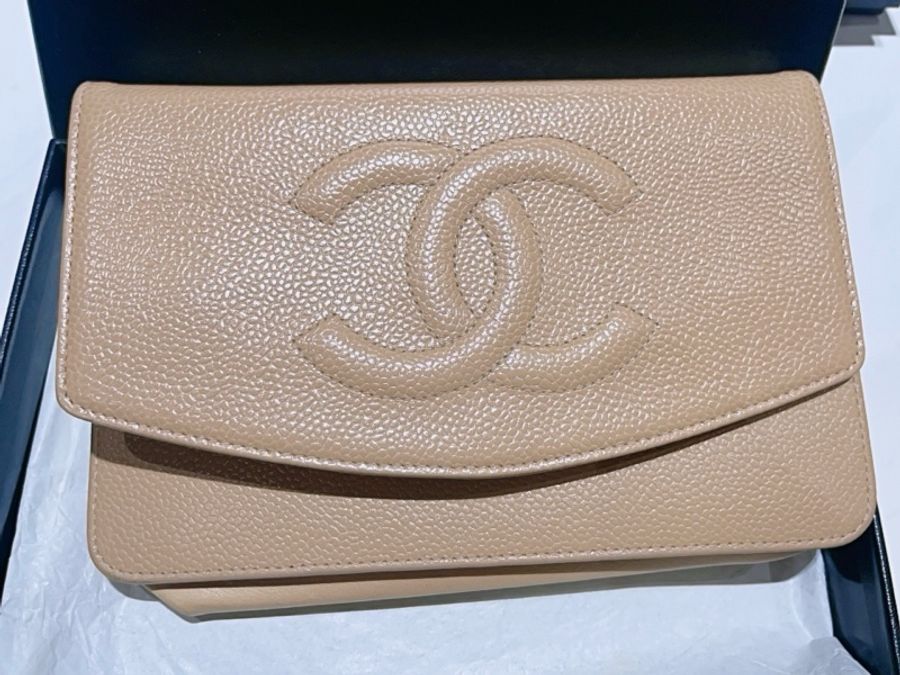 Chanel wallet on chain💕荔枝皮米色WOC💛💛💛-1