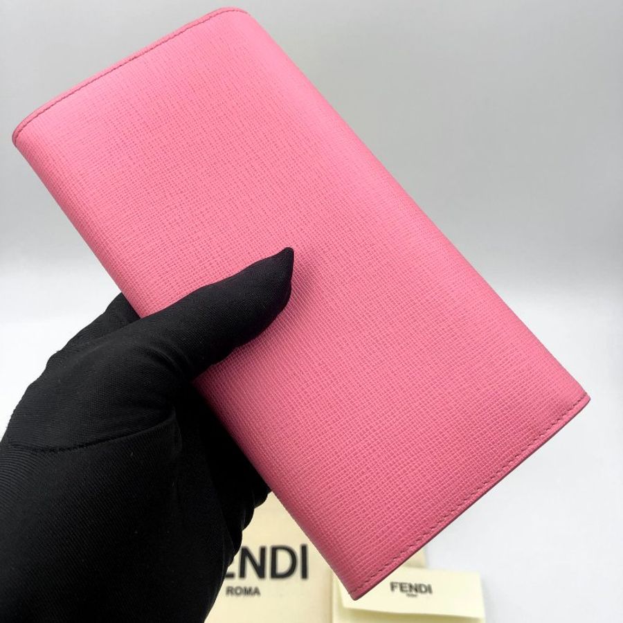 【極新全套配件】FENDI 經典Monster系列寶石小怪獸扣式長夾,CRAYONS系列,小牛皮,女夾,手拿包,二手真品,現貨【已售出】-4
