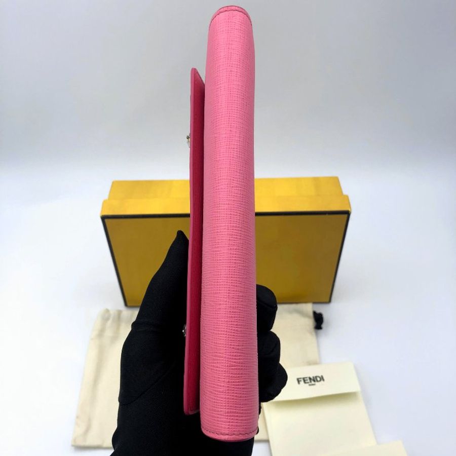 【極新全套配件】FENDI 經典Monster系列寶石小怪獸扣式長夾,CRAYONS系列,小牛皮,女夾,手拿包,二手真品,現貨【已售出】-7