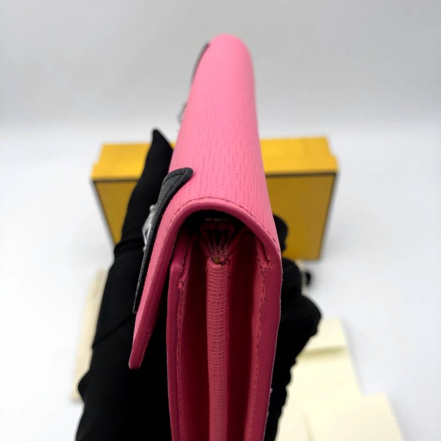 【極新全套配件】FENDI 經典Monster系列寶石小怪獸扣式長夾,CRAYONS系列,小牛皮,女夾,手拿包,二手真品,現貨【已售出】-17