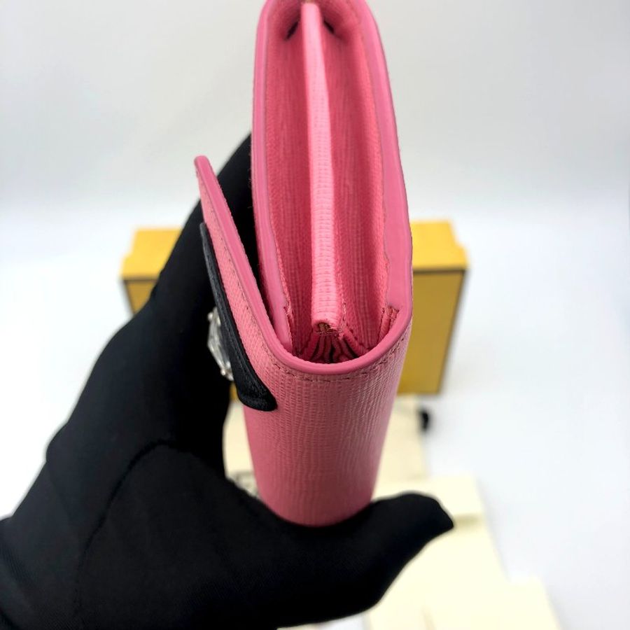 【極新全套配件】FENDI 經典Monster系列寶石小怪獸扣式長夾,CRAYONS系列,小牛皮,女夾,手拿包,二手真品,現貨【已售出】-18