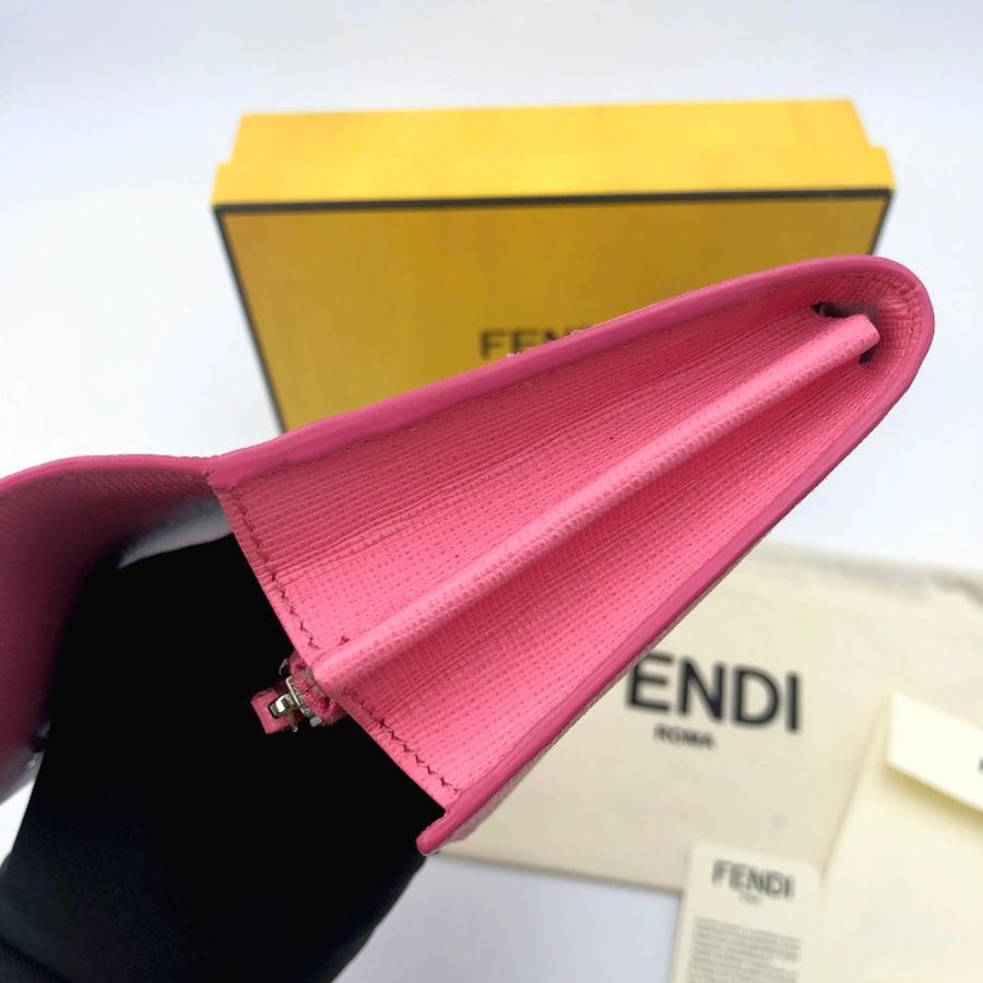 【極新全套配件】FENDI 經典Monster系列寶石小怪獸扣式長夾,CRAYONS系列,小牛皮,女夾,手拿包,二手真品,現貨【已售出】-20