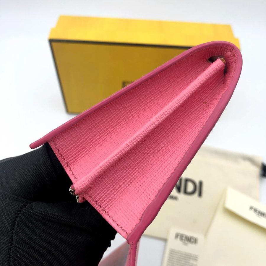 【極新全套配件】FENDI 經典Monster系列寶石小怪獸扣式長夾,CRAYONS系列,小牛皮,女夾,手拿包,二手真品,現貨【已售出】-21