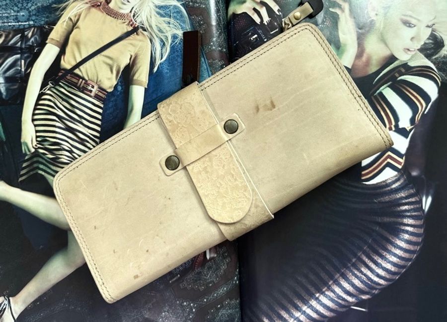 Diesel 仿舊金屬雕花皮革手拿包 古著皮包   vintage-2